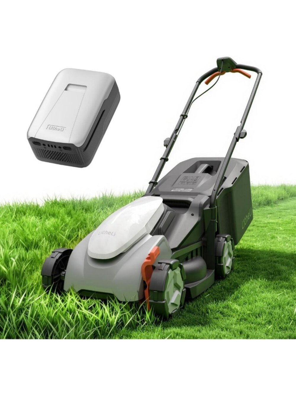 Cordless 14-Inch Lawn Mower, Brushless Battery, 5-Position Height, Lightweight